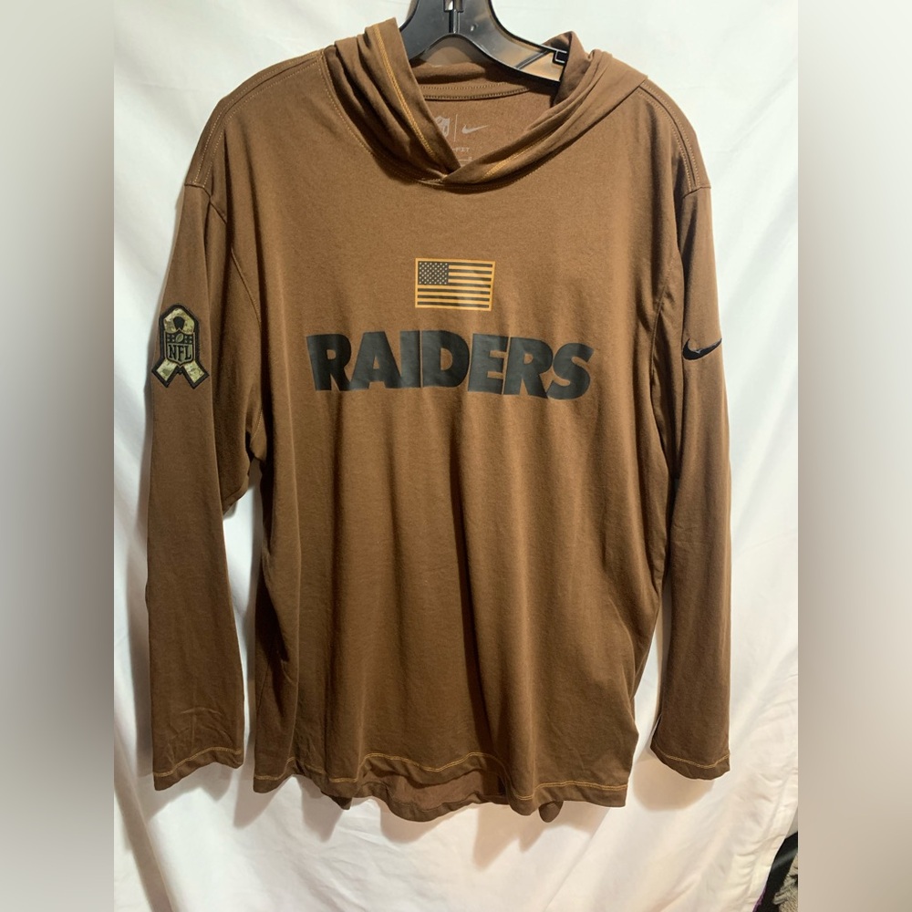 NFL “Raiders” Brown Dri-Fit pullover t shirt